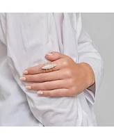 Adornia Fine Moonstone Marquis Ring 14k gold vermeil