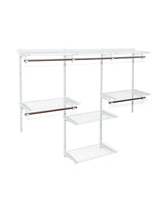 Adjustable Wall Mounted Closet Rack System with Shelf