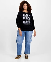 Hybrid Apparel Trendy Plus Size Black History Month Graphic Long Sleeve Tee