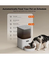 Automatic Cat Feeder Timed Cat Feeders with 180-Day Battery Life,Cat Food Dispenser for Dry Food Fresh,1-6 Meals Per Day,Auto Pet Feeder for Cat&Dog,W