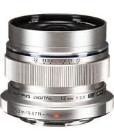 Olympus M.Zuiko Digital Ed 12mm f/2 Lens, for Micro Four Thirds, Silver