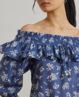 Lauren Ralph Women's Floral Voile Off-the-Shoulder Blouse