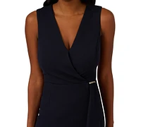 Adrianna Papell Women's Ruffled V-Neck High-Low Dress