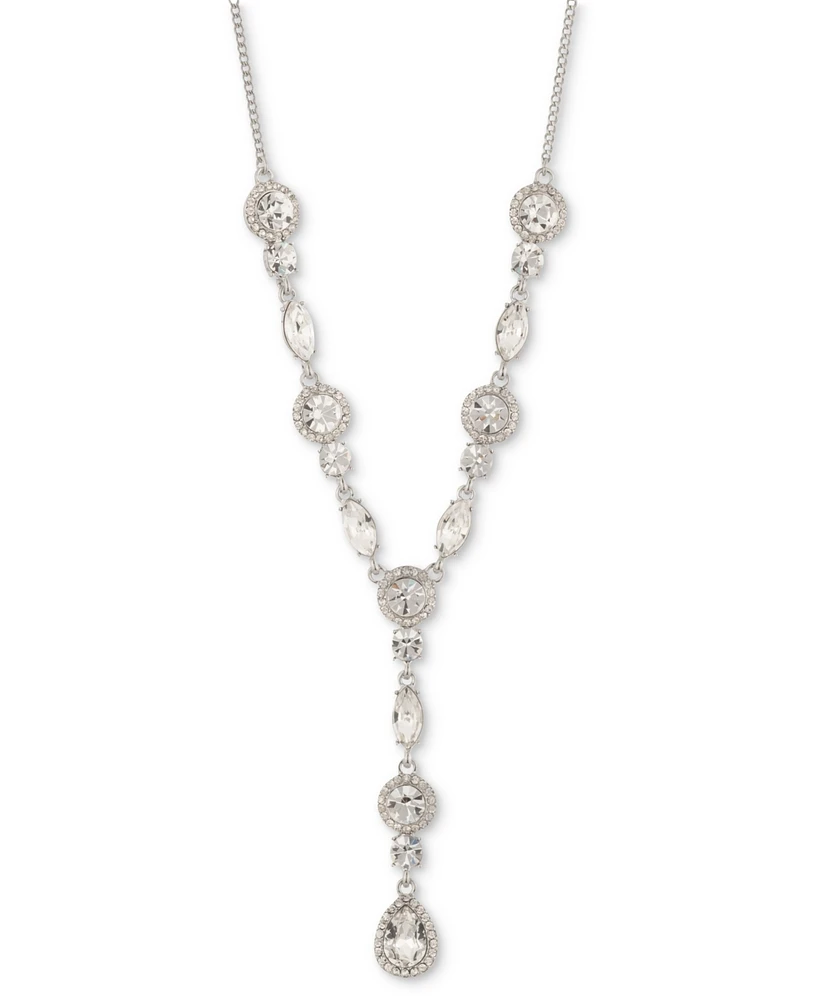 Givenchy Mixed Crystal Halo Lariat Necklace, 16" + 3" extender