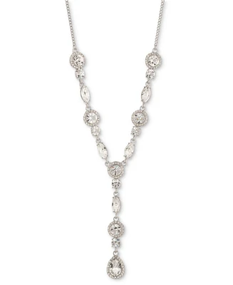 Givenchy Mixed Crystal Halo Lariat Necklace, 16" + 3" extender
