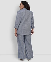 Dkny Plus One-Button Roll-Tab-Sleeve Jacket