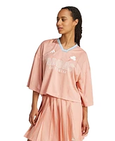 adidas Women's Tiro Cut 3-Strippes Oversized Mesh T-Shirt