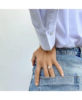 Adornia Fine Moonstone Ring with Side Stones 14k gold vermeil