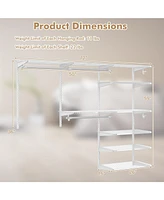Adjustable Closet Organizer Kit with Shelves and Hanging Rods for 4 to 6 Feet
