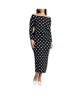 Eloquii Plus Polka Dot Sweater Midi Skirt