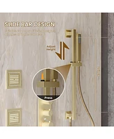 Casainc Ceiling-Mounted Thermostatic Shower System With Body Jets Handheld