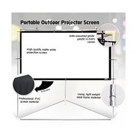 Pyle Outdoor Projector Screen – 72" Portable Viewing Display with Frame Stand, Hd 16:9 Display