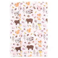 Hudson Baby Boys and Girls Cotton Poly Flannel Burp Cloths 8-Pack, Girl Pinecone, One Size