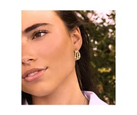 Metal Ball Beaded Triple Hoop