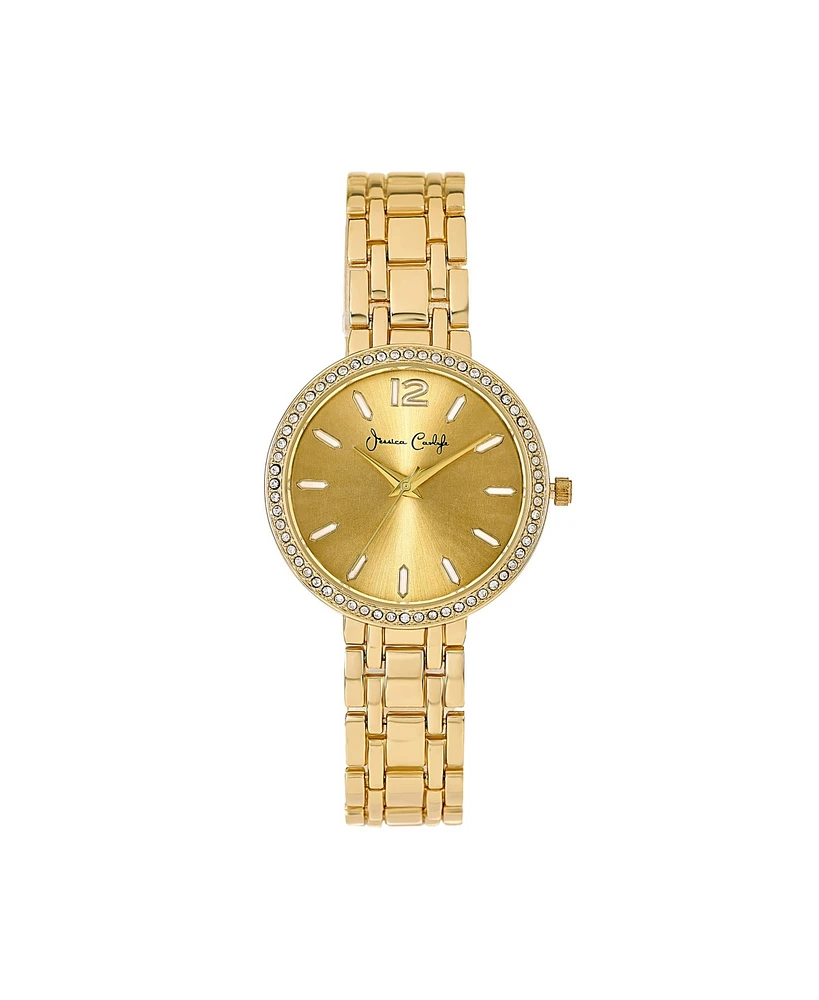 Jessica Carlyle Women's Shiny Gold Tone Metal Alloy Analog Watch, 35mm