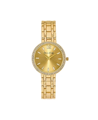 Jessica Carlyle Women's Shiny Gold Tone Metal Alloy Analog Watch, 35mm