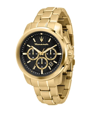 Maserati Men's Date Gold Metal Band Watch, 44mm