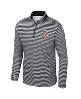 Colosseum Men's Black Ohio State Buckeyes Striped Quarter-Zip Sweatshirt