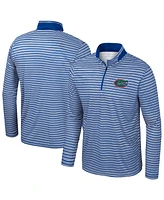 Colosseum Men's Royal Florida Gators Striped Quarter-Zip Sweatshirt
