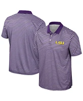 Colosseum Men's Purple Lsu Tigers Striped Polo Shirt
