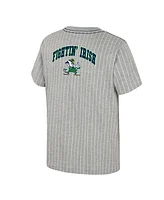 Colosseum Big Boys and Girls Heather Gray Notre Dame Fighting Irish Airball Baseball T-Shirt