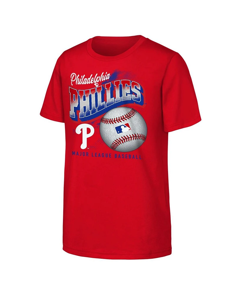 Outerstuff Big Boys and Girls Red Philadelphia Phillies Outta Here T-Shirt