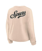Fanatics Women's Natural San Antonio Spurs Boxed Out Drop Fashion Long Sleeve T-Shirt