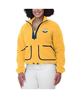 Wear by Erin Andrews Women's Gold Nashville Predators Polar Fleece Half-Zip Jacket