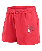 Wear by Erin Andrews Women's Red St. Louis Cardinals Washed Fleece Sweatshirt & Shorts Lounge Set