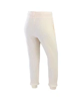 Wear by Erin Andrews Women's Oatmeal Seattle Seahawks Plus Rib-Knit Long Sleeve T-Shirt & Pants Lounge Set