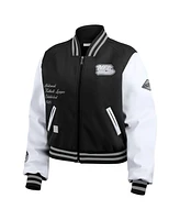 Wear by Erin Andrews Women's Black/White Nfl Varsity Full-Zip Jacket