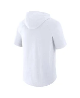 Fanatics Men's White San Diego Fc Hat Trick Stadium Slub Raglan Short Sleeve Pullover Hoodie