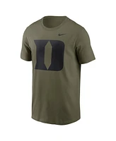 Nike Men's Olive Duke Blue Devils 2024 Military Appreciation Tonal Logo Performance T-Shirt