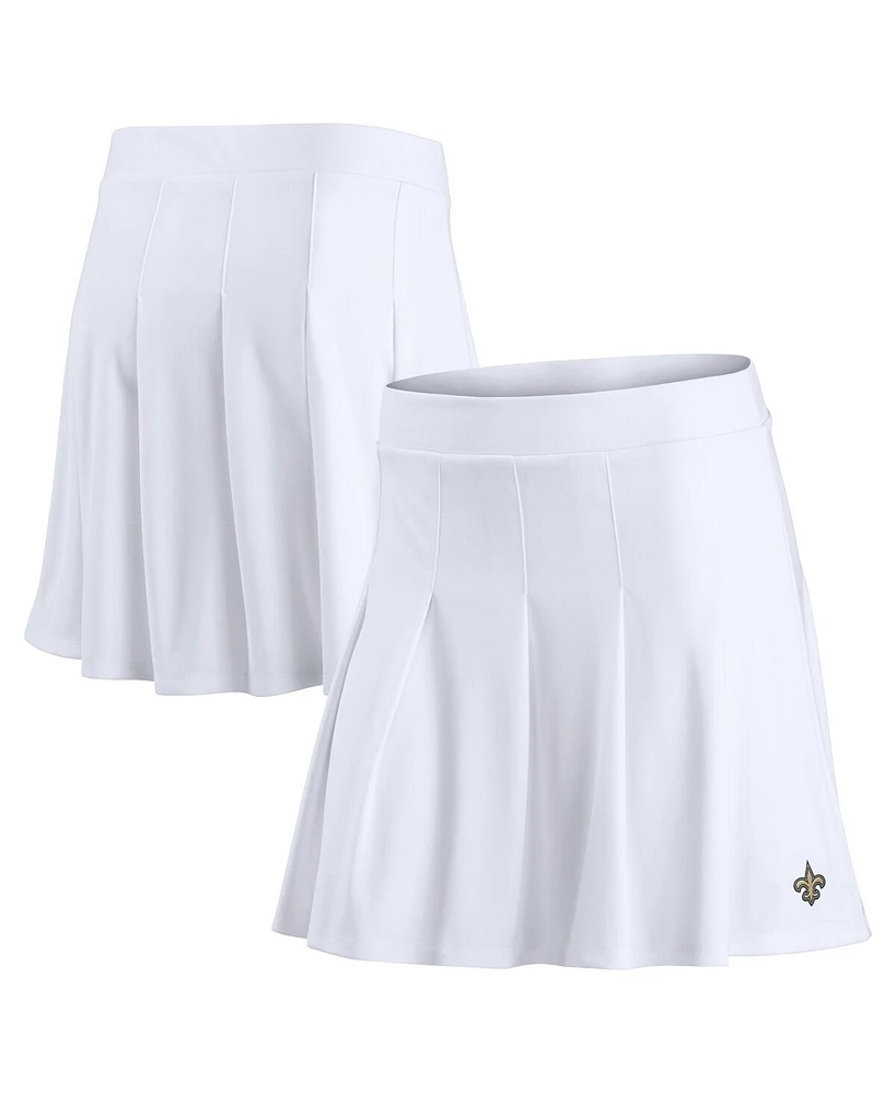 Fanatics Women's White New Orleans Saints Primary Logo Tennis Skirts