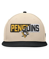 Fanatics Men's Cream/Black Pittsburgh Penguins Goalazo Snapback Hat