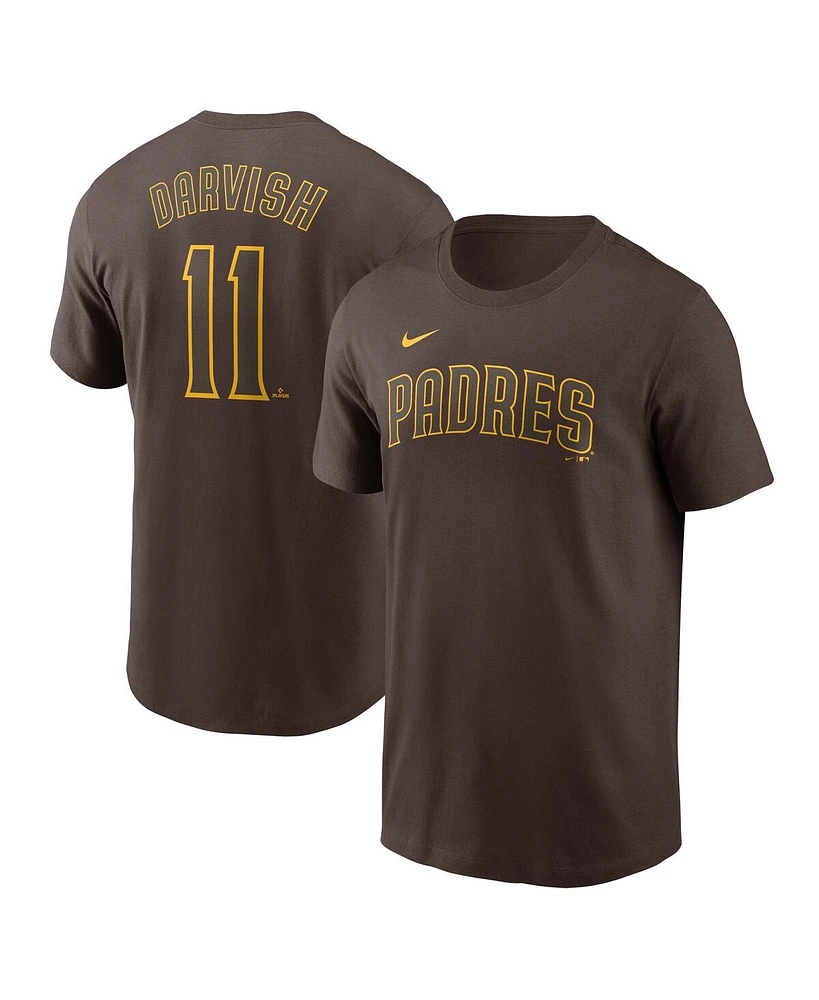 Nike Men's Yu Darvish Brown San Diego Padres Fuse Name Number T-Shirt