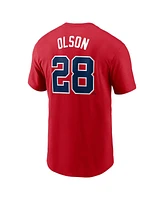 Nike Men's Matt Olson Red Atlanta Braves Fuse Name Number T-Shirt