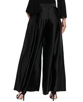 Muse Women's Satin High Rise Pleated Wide-Leg Pants