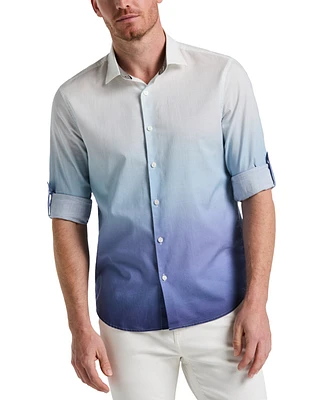 Perry Ellis Men's Long Sleeve Button-Front Ombre Shirt