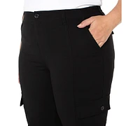 Liverpool Los Angeles Plus Crop High-Rise Cargo Pants