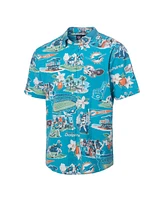 Reyn Spooner Men's Aqua Miami Dolphins Scenic Button-Down Shirt