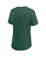 Fanatics Women's Green Miami Hurricanes True Classics Slub Flowy V-neck T-Shirt