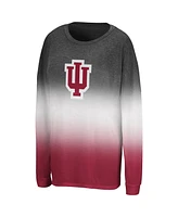 Colosseum Women's Black Indiana Hoosiers Winkle Dip Dye Long Sleeve T-Shirt