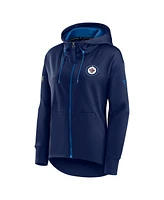 Fanatics Women's Navy Winnipeg Jets Authentic Pro Rink Full-Zip Hoodie