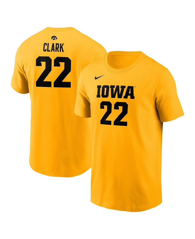 Nike Men's and Women's Caitlin Clark Gold Iowa Hawkeyes Retired Player Name Number T-Shirt