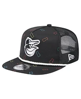 New Era Men's Black Baltimore Orioles Gummy Golfer Trucker Adjustable Hat