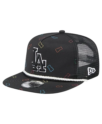 New Era Men's Black Los Angeles Dodgers Gummy Golfer Trucker Adjustable Hat