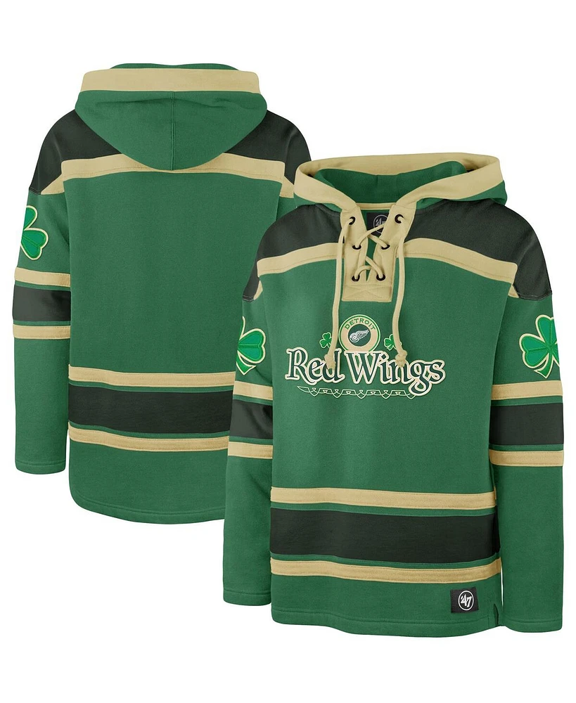 '47 Brand Kelly Green Detroit Red Wings St. Patrick's Day McLucky Superior Lacer Pullover Hoodie
