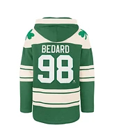 '47 Brand Men's Connor Bedard Kelly Green Chicago Blackhawks St. Patrick's Day Player Name Number Lacer Pullover Hoodie