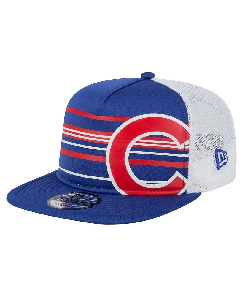 New Era Men's Royal Chicago Cubs 9FIFTY A-Frame Trucker Snapback Hat